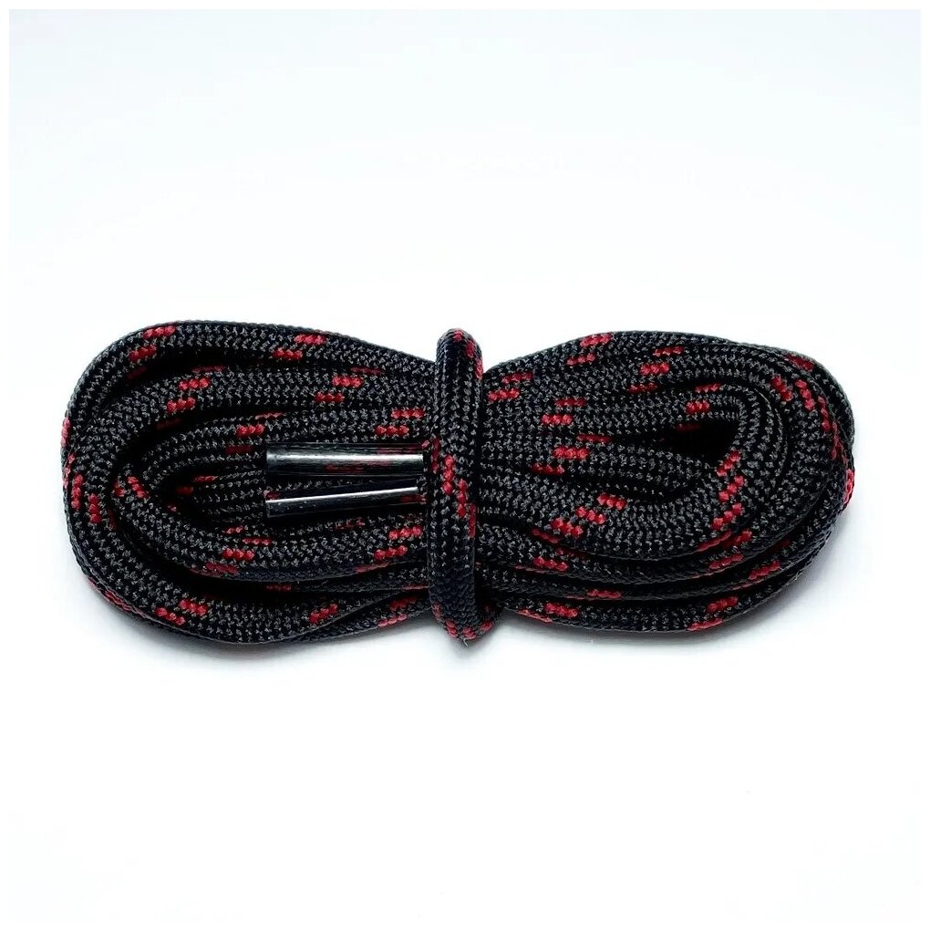 Шнурки LENKO черные с красными вкраплениями 100 см