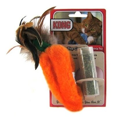 Kong игрушка "Морковь" с тубой кошачьей мяты для кошек - фотография № 6