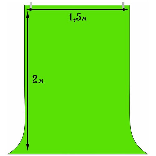 Хромакей 2*1.5м зеленый