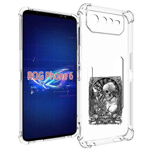 Чехол MyPads девушка скелет для Asus ROG Phone 6 задняя-панель-накладка-бампер