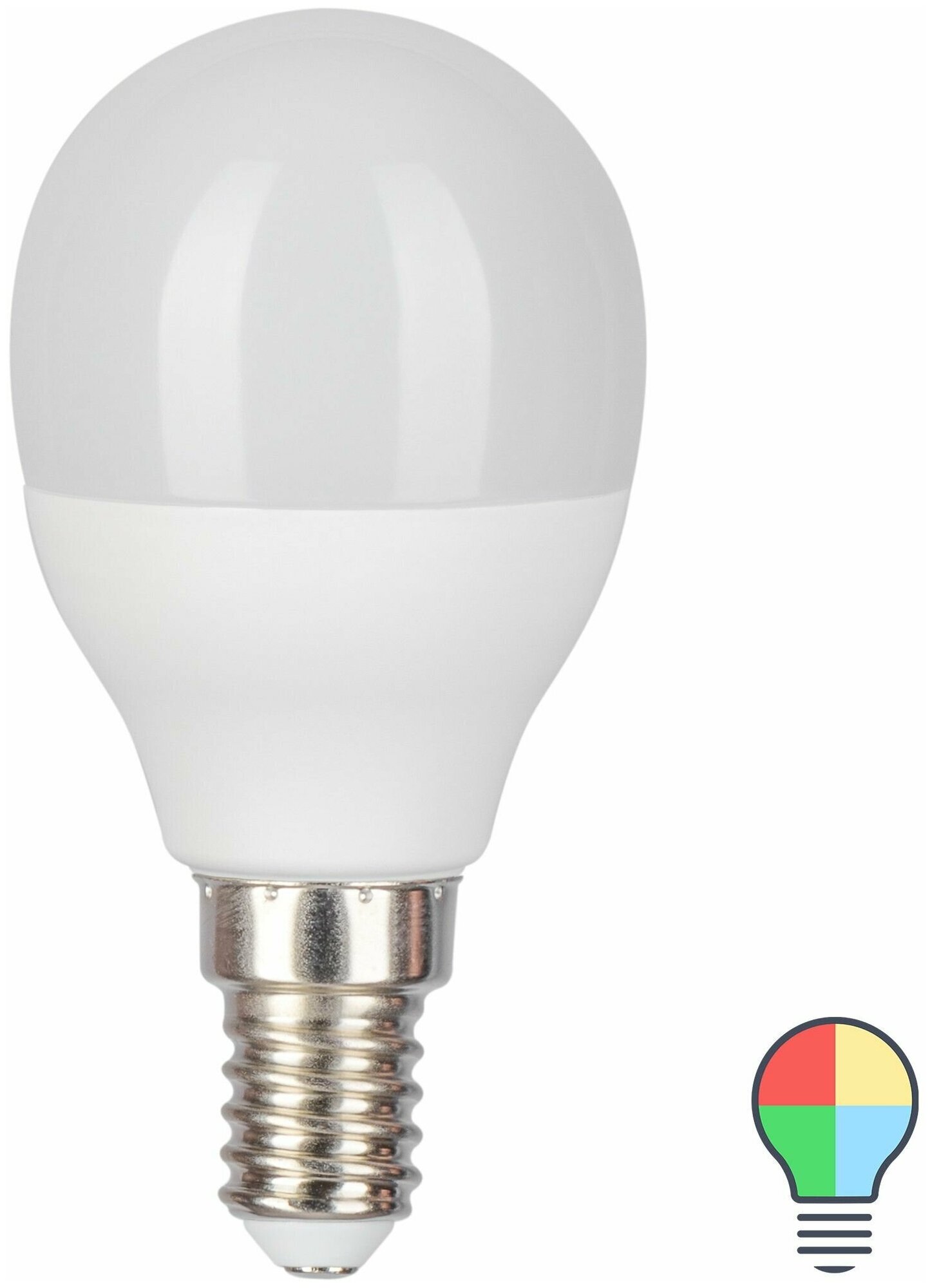 Лампа светодиодная Gauss E14 220-240 В 6 Вт шар матовый 440 лм регулируемый цвет света RGBW