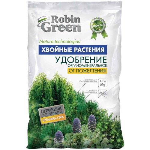 Удобрение Robin Green Хвойные растения. От пожелтения, 2.5 л, 2.5 кг, 1 уп. удобрение robin green органоминеральное рододендроны и вересковые растения 1 л 1 кг 1 уп
