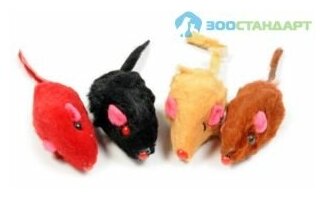 Игрушка для кошек TRIOL Мышь цветная (4,5 см, 4 шт.)
