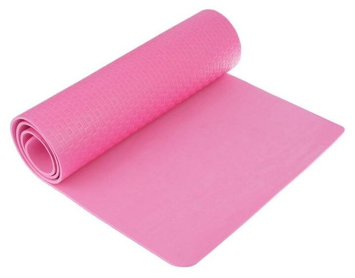 Коврик для йоги ТероПром 5073363 183 х 61 х 0,7 см, цвет розовый