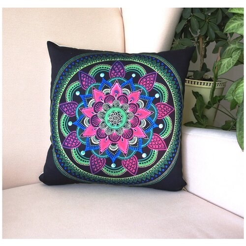 Zaberite Подушка декоративная / Мандала Цветная / подарок / подушка диванная / подушка для интерьера