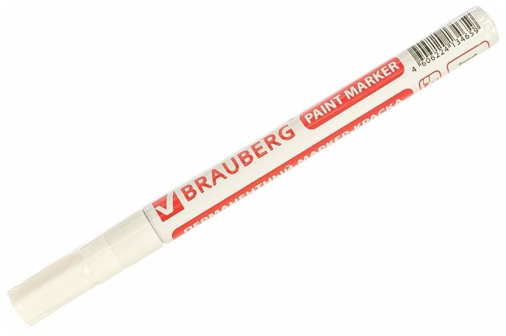 Маркер-краска Brauberg лаковый 1-2 мм, белый, нитро-основа, алюминиевый корпус (150869) - фотография № 15