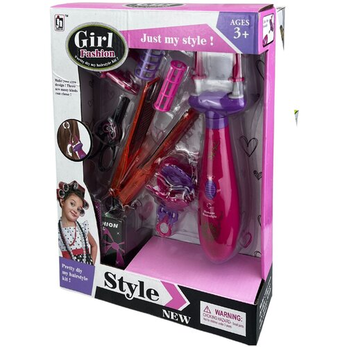 Набор парикмахера детский, салон красоты для девочек, аппарат для плетения косичек, маленький стилист, 8 предметов