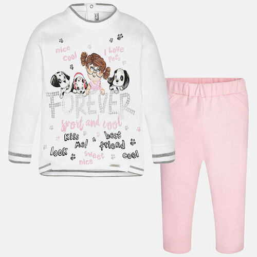 Комплект одежды Mayoral, размер 92 (2 года), белый, розовый