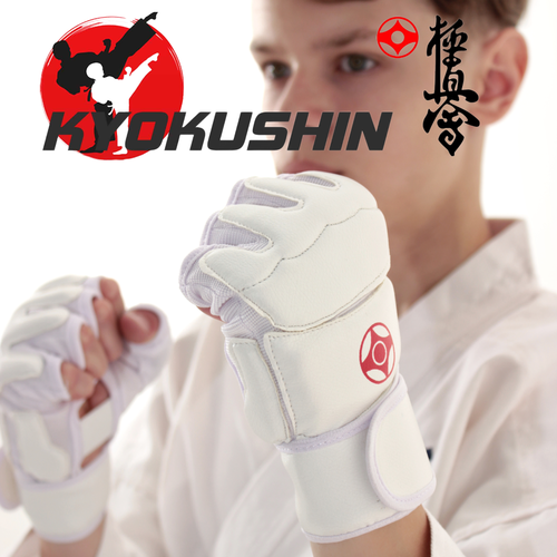 Перчатки для карате с эмблемой канку белые M