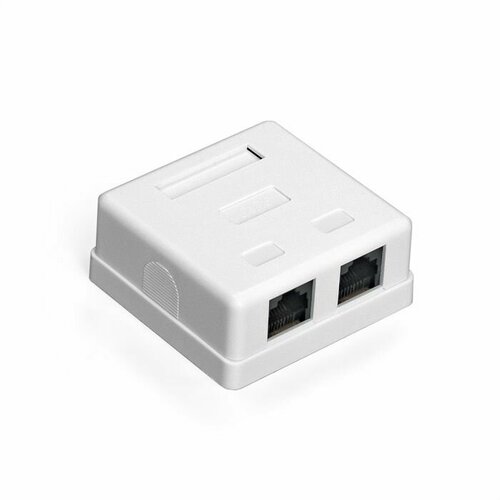 Розетка RJ-45 открытый монтаж категория 5e белый Exegate SM2-RJ45-C5 EX292843RUS 336₽