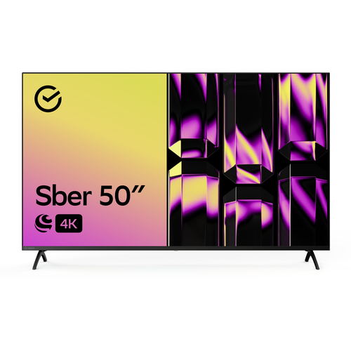 50 Телевизор Sber SDX 50U4123B черный 3840x2160 4K Ultra HD 60 Гц Wi-Fi Smart TV Салют ТВ 26000₽