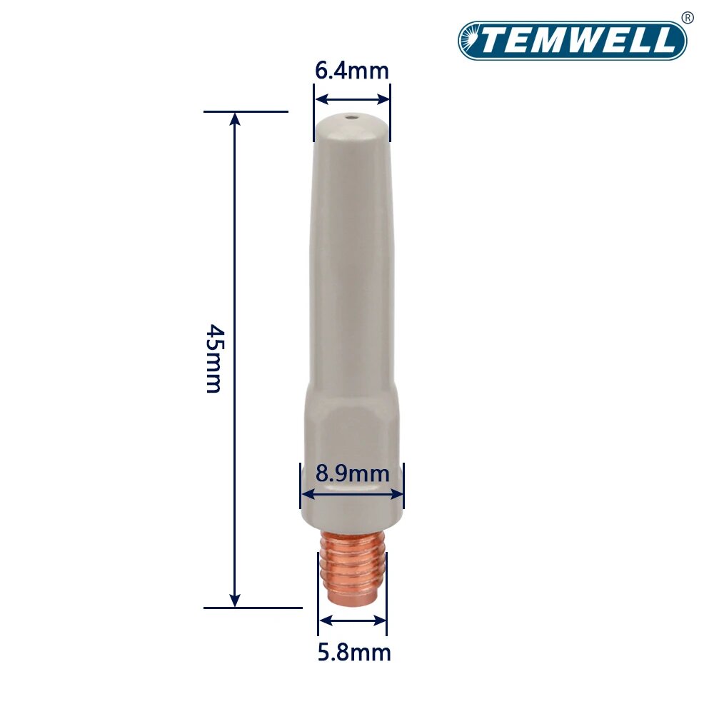 Сварочные наконечники M6 40 45 мм  медные  10 шт  M6 X 45MM 10PCS  0 8MM