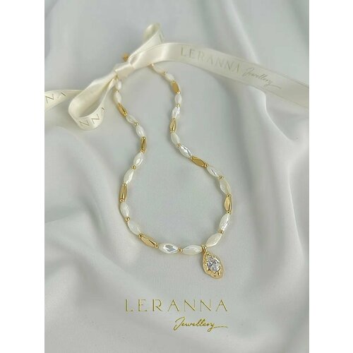 Колье LERANNA металл фианит длина 41 см белыйзолотистый 7600₽