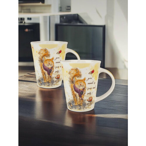 Набор фарфоровых кружек 2 шт Собака объем 350 мл Nouvelle 1140₽