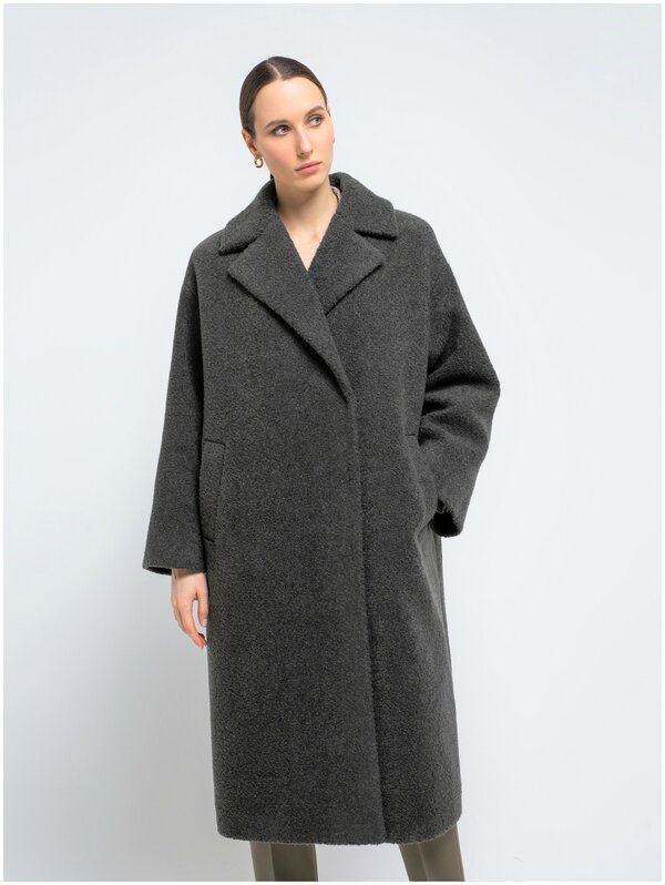 Пальто-кокон Pompa зимнее, силуэт прямой, удлиненное