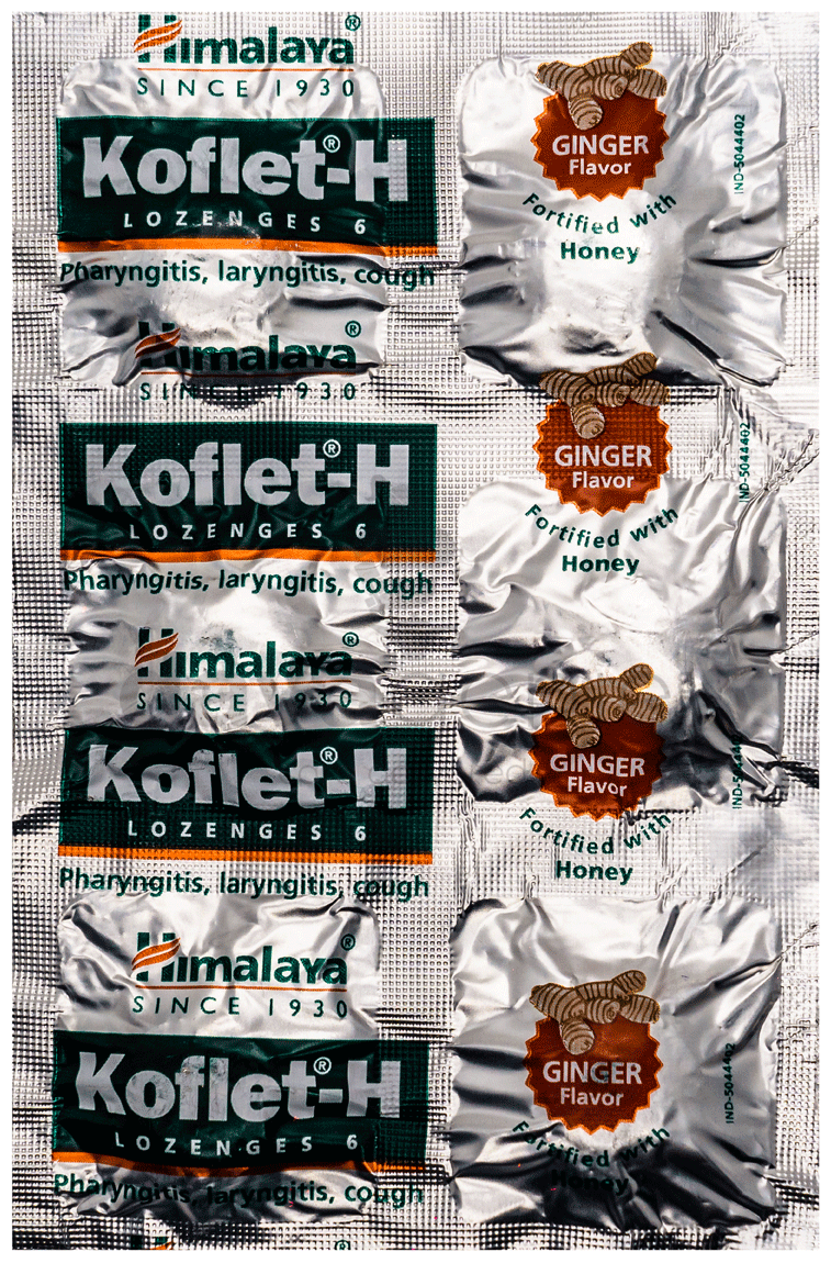 Леденцы Кофлет-Х Имбирь Хималая (Koflet-H Ginger Himalaya Herbals) от кашля, смягчают горло и бронхи, антисептик, 30 шт.