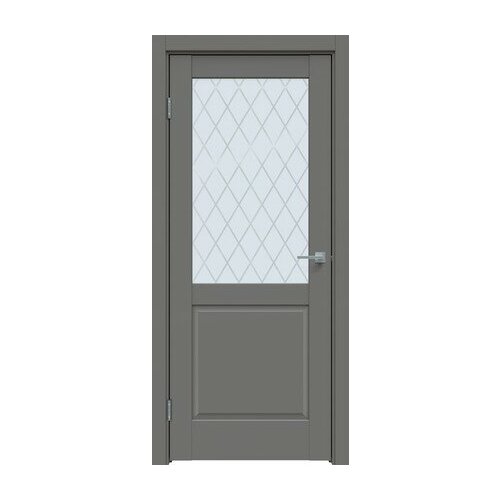 Дверь межкомнатная, Модель 629 ПО, Цвет Медиум грей, Стекло Ромб, 800x2000мм, Комплект
