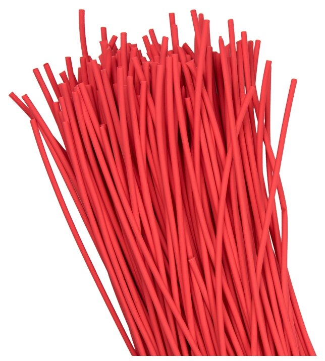Термоусаживаемая трубка ТУТ нг 2/1 в отрезках (200 штук по 1 метру), красная, EKF PROxima - фотография № 1