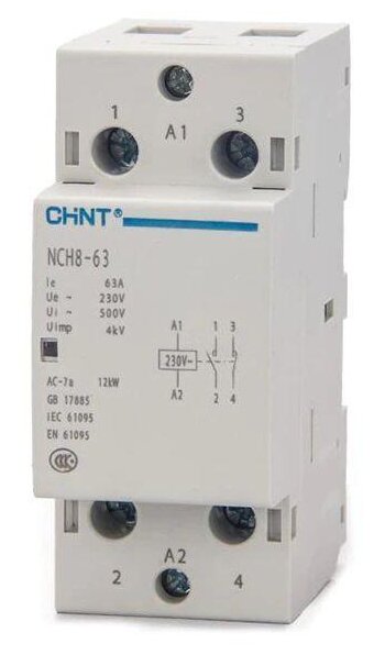 Контактор модульный NCH8-63/11 63А 1НЗ+1НО AC 220/230В 50Гц (R) CHINT 256095 (1 шт.)