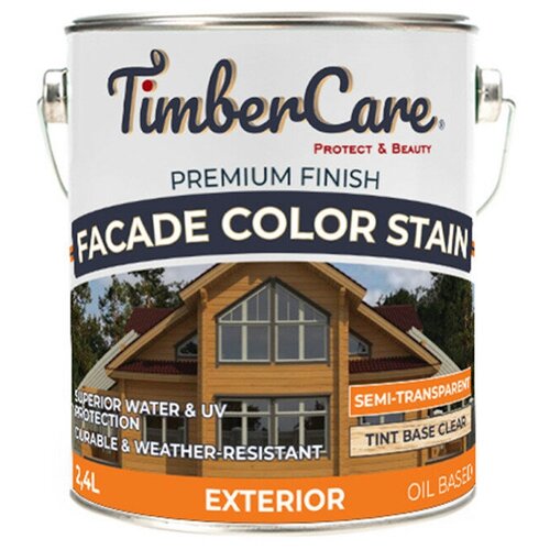 Пропитка для дерева TimberCare Facade Color Stain, колеруймое масло для дерева, суперстойкая пропитка для дерева для наружных работ, прозрачная, 0.72 л