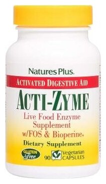 Nature's Plus NaturesPlus Acti-Zyme (Пищевая поддержка для здорового пищеварения и общего самочувствия) 90 вег капсул