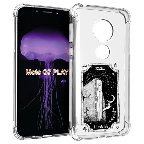 Чехол MyPads лунная магия для Motorola Moto G7 Play задняя-панель-накладка-бампер