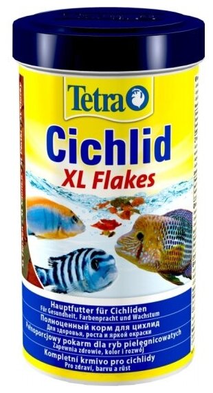 Корм для всех видов цихлид Tetra Cichlid XL Flakes крупные хлопья 500 мл