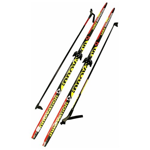 Лыжный комплект STC (лыжи, палки, крепления) 75 мм степ 200 см Pentonen Delta black/red/white