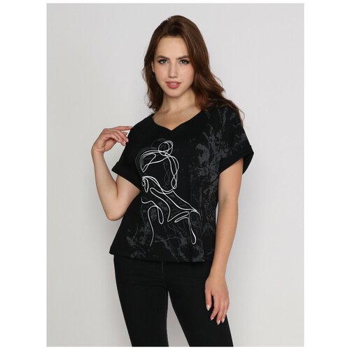 Футболка Style Margo, размер 56, черный футболка женская петербург модель фж 0128 кулирка аква