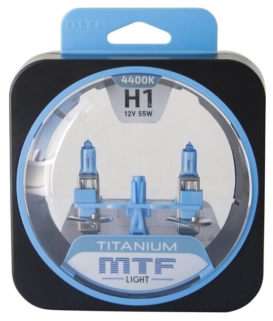 Галогенные автолампы MTF Light серия TITANIUM H1 12V 55W комплект 2 лампы