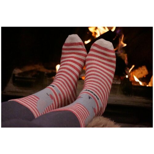 фото Носки шерстянки базовая коллекция, размер 42/45, розовый, белый