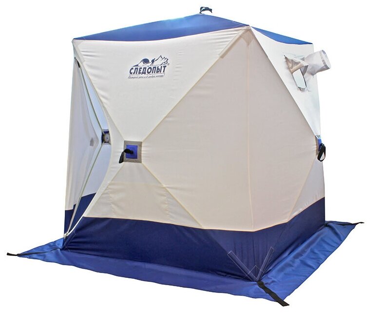 PF-TW-04 Палатка зимняя куб следопыт 1,8 х1,8 м, Oxford 240D PU 1000, 3-местная , цв. бело-синий