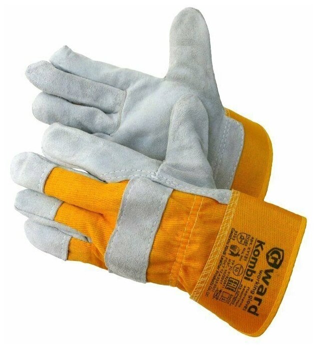 Спилковые комбинированные рабочие перчатки Gward Kombi