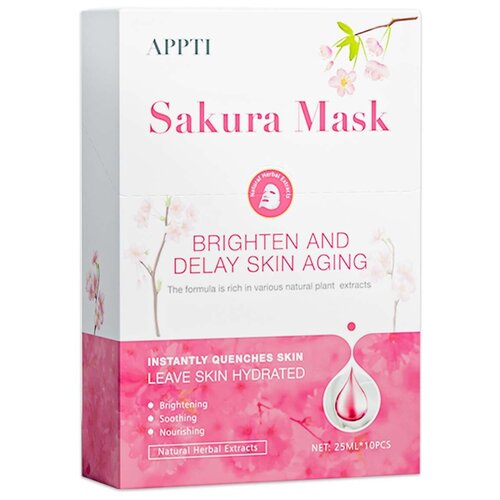 Тканевая маска для лица / Сакура / 10 шт.