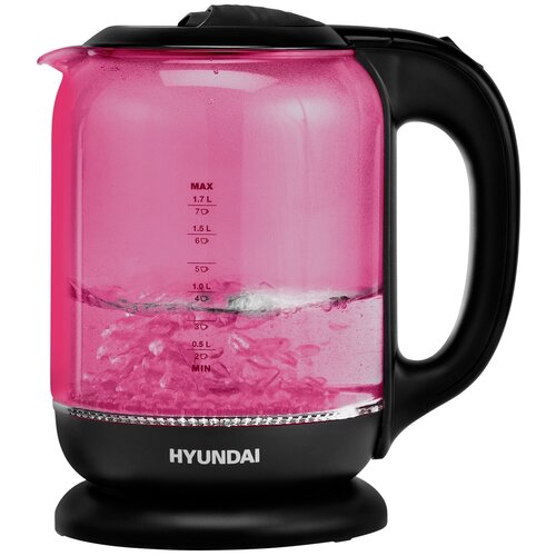 Чайник электрический Hyundai HYK-G4808 малиновыйчерный стекло 199000₽