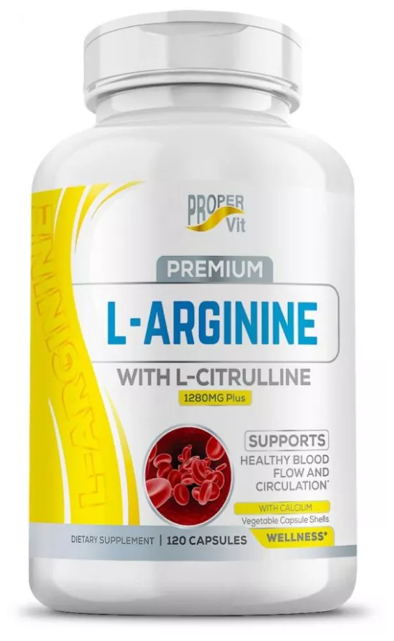 Аргинин и N.O. бустеры Proper Vit L-Arginine+L-Citrulline 1280 mg 120 капс