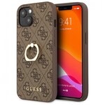 Чехол CG Mobile Guess PU 4G + Ring Hard для iPhone 14, цвет Коричневый (GUHCP14S4GMRBR) - изображение