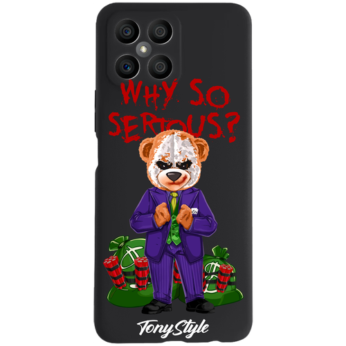 Черный силиконовый чехол для Honor X8 Tony Style Why so serious