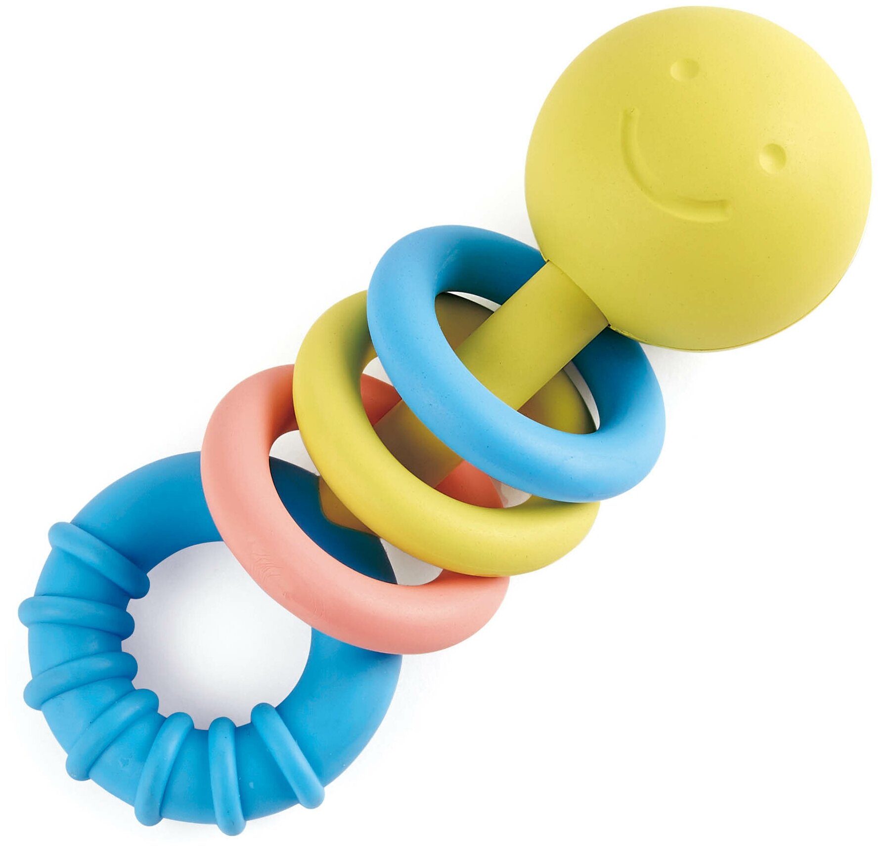 Прорезыватель-погремушка HAPE для малышей Улыбка (с цветными кольцами) E0024_HP