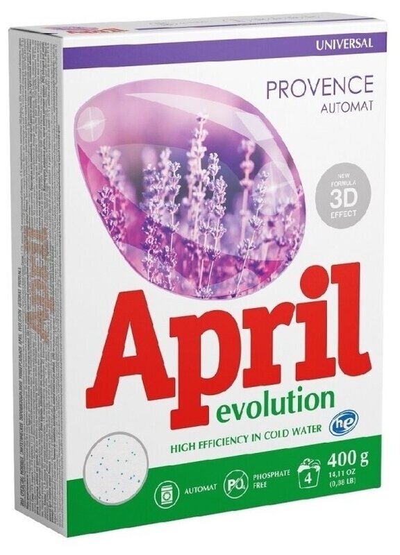 Стиральный порошок APRIL Evolution Provence (автомат), 0.4 кг