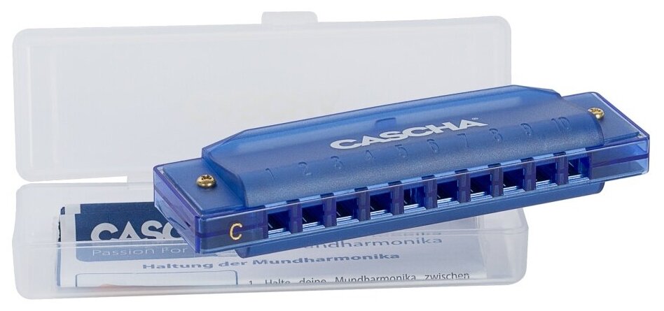 Губная гармошка "Fun Series" До мажор, С футляром, Синяя, Cascha
