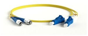Патч-корд optic SM 9/125 (OS2), LC/UPC-SC/UPC, 2.0 мм, сетевой кабель Ethernet Lan для интернета, duplex, LSZH, 2 м, желтый