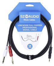 Y-кабель SZ-Audio Jack 3,5 - 2X 6,3 3m (для микрофона, гитары, инструментов)