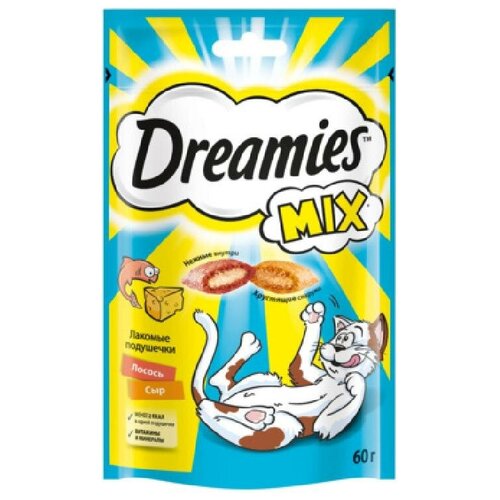 Dreamies Лакомство Dreamies MIX для взрослых кошек с лососем и сыром 60г 10222407 10236787 0,06 кг 44663 (2 шт)