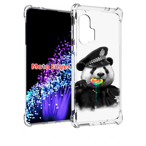 Чехол MyPads Панда полиция для Motorola Edge+ Plus задняя-панель-накладка-бампер