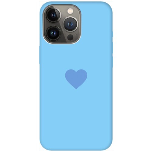 Силиконовый чехол на Apple iPhone 14 Pro / Эпл Айфон 14 Про с рисунком Heart Soft Touch голубой силиконовый чехол на apple iphone 14 pro эпл айфон 14 про soft touch голубой