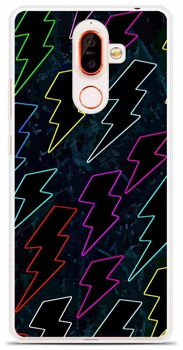 Силиконовый чехол на Nokia 7 Plus Молнии 7 / для Нокиа 7 Плюс