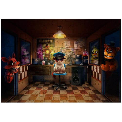 Пазл Картонный 38x26 см, размер А3, 300 деталей, модель Five Night s at Freddy s-12