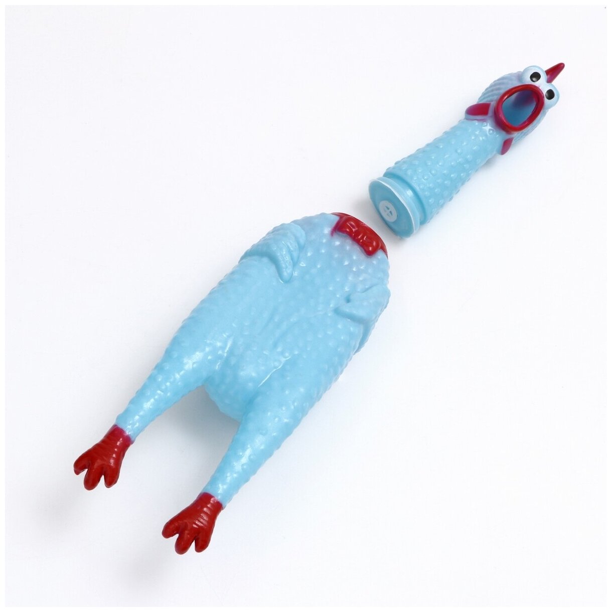 Игрушка пищащая "Задумчивая курица" для собак, 28 см, голубая 5498119 - фотография № 3