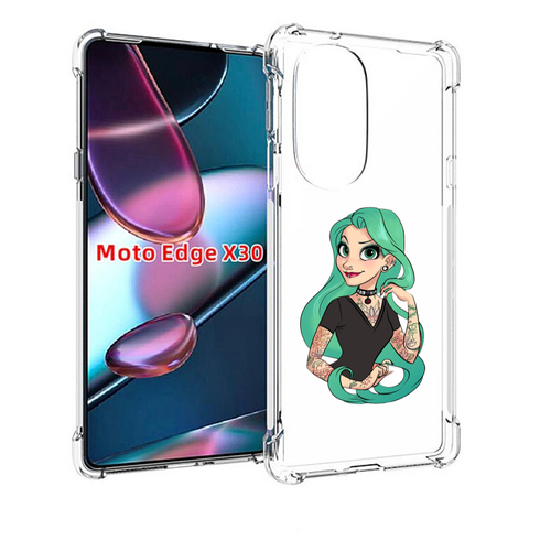 Чехол MyPads рапунцель-в-тату женский для Motorola Moto Edge X30 задняя-панель-накладка-бампер
